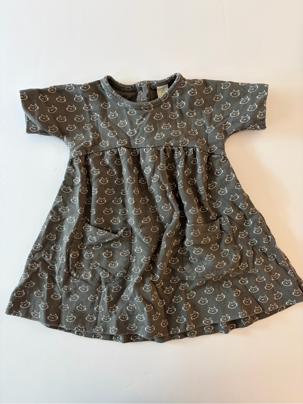 kate quinn Gray Cat Pocket Dress for Girls
